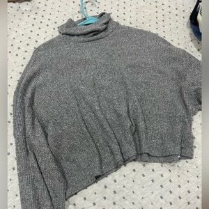 gray oversized turtleneck